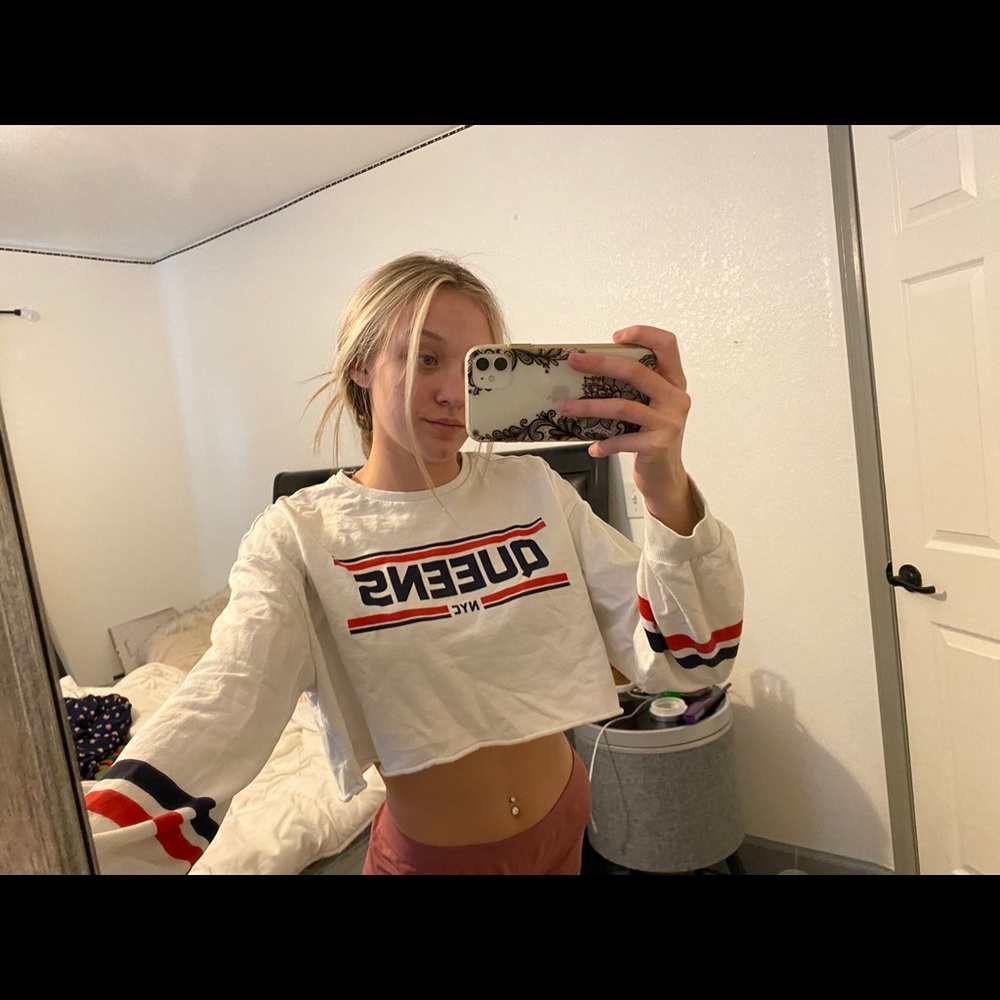 cropped long sleeve top